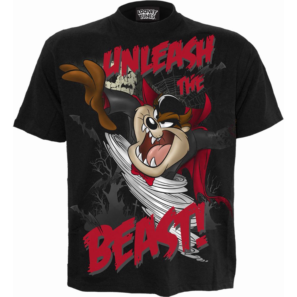 Spiral Looney Tunes - TAZ UNLEASH THE BEAST Tshirt Homme - Noir